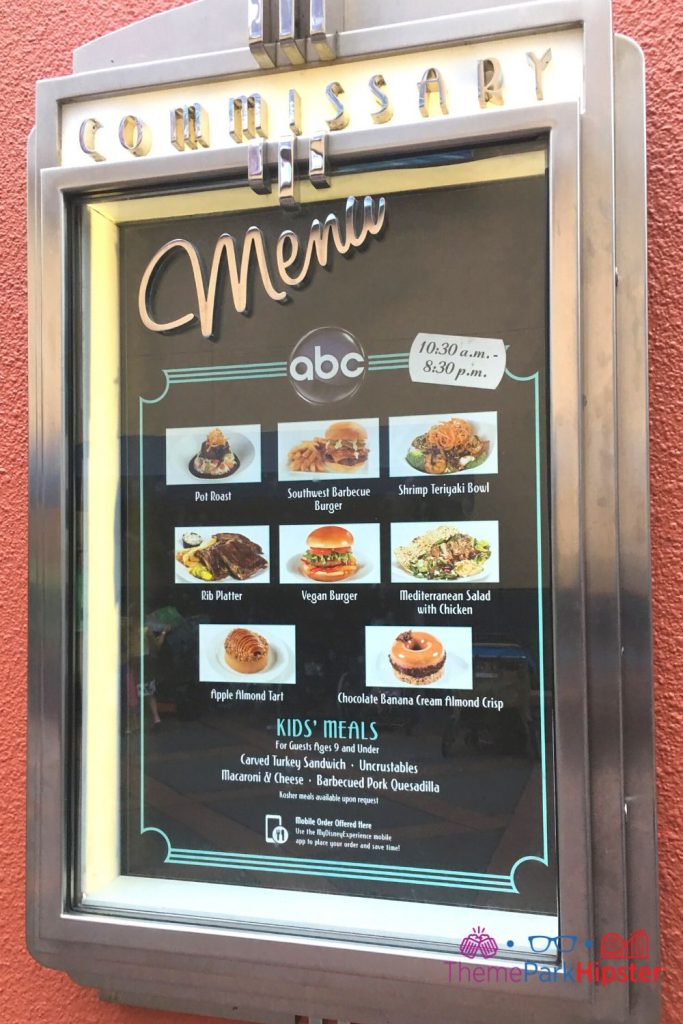 ABC Commissary Hollywood Menu. One of the best restaurants at Disney World.