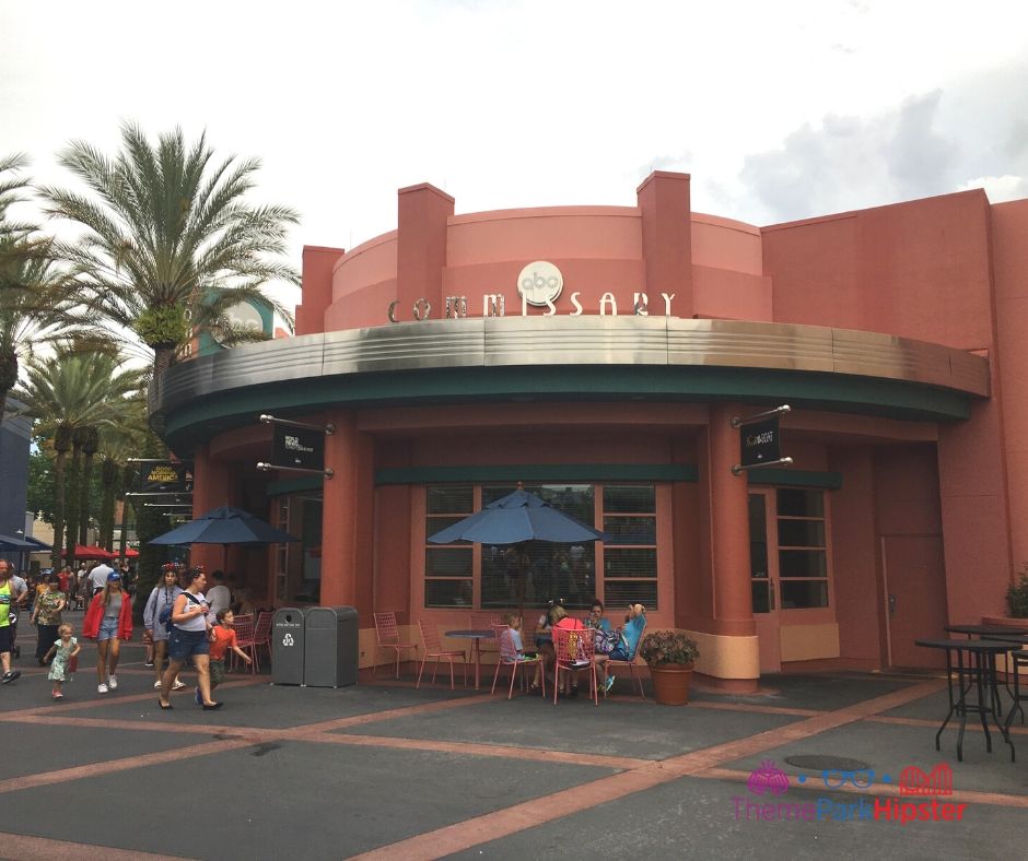 ABC Commissary Hollywood Studios Entrance with outdoor seating 