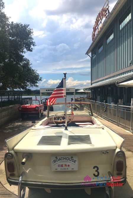 Boathouse at Disney Springs Amphicar Launching Station. One of the best things to do at Disney World for Valentine's Day.