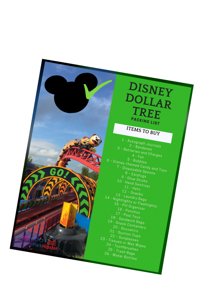 Disney Dollar Tree Packing List Flat Lay
