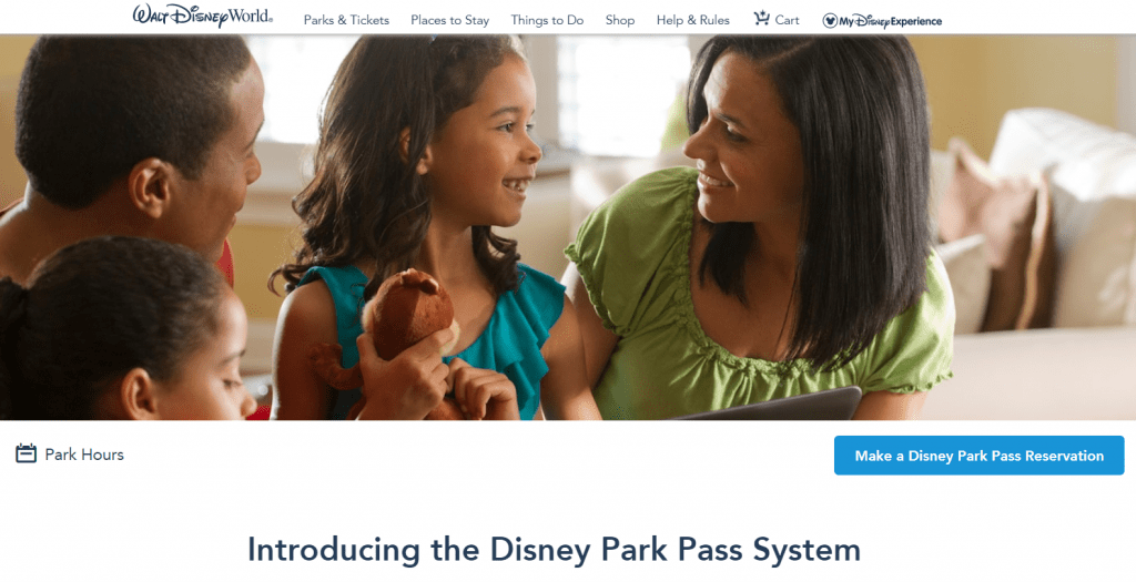 Disney Park Reservations Step One