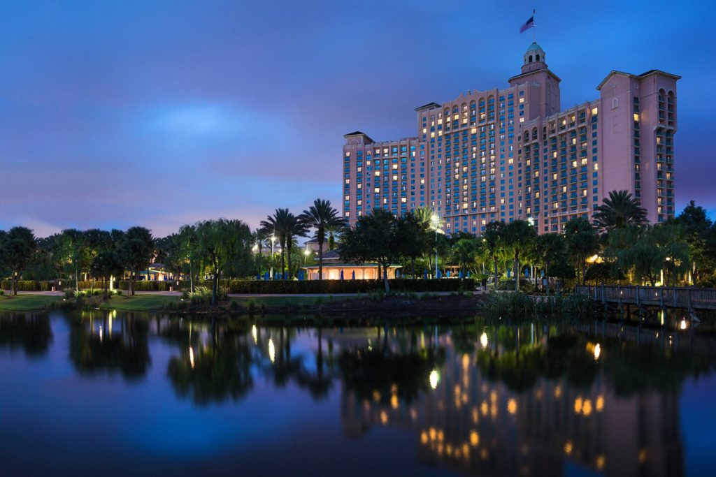 JW Marriott Orlando Grande Lakes Exterior Shot. Keep reading for the best resorts in Orlando that are not Disney.