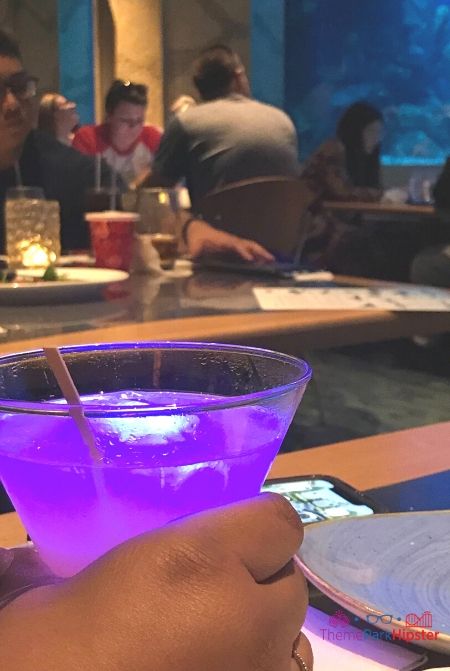 Living Seas restaurant at Disney Purple Cocktail 