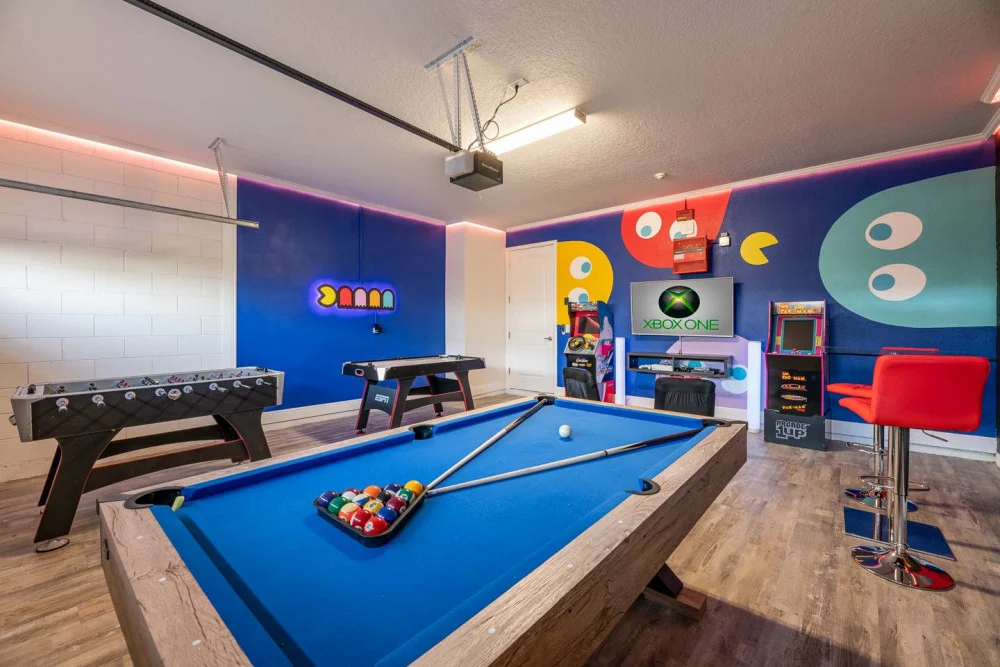 1400 Game room in Orlando Vacation home at Encore Resort. Keep reading to learn about Themed Vacation Rentals Near Disney World.