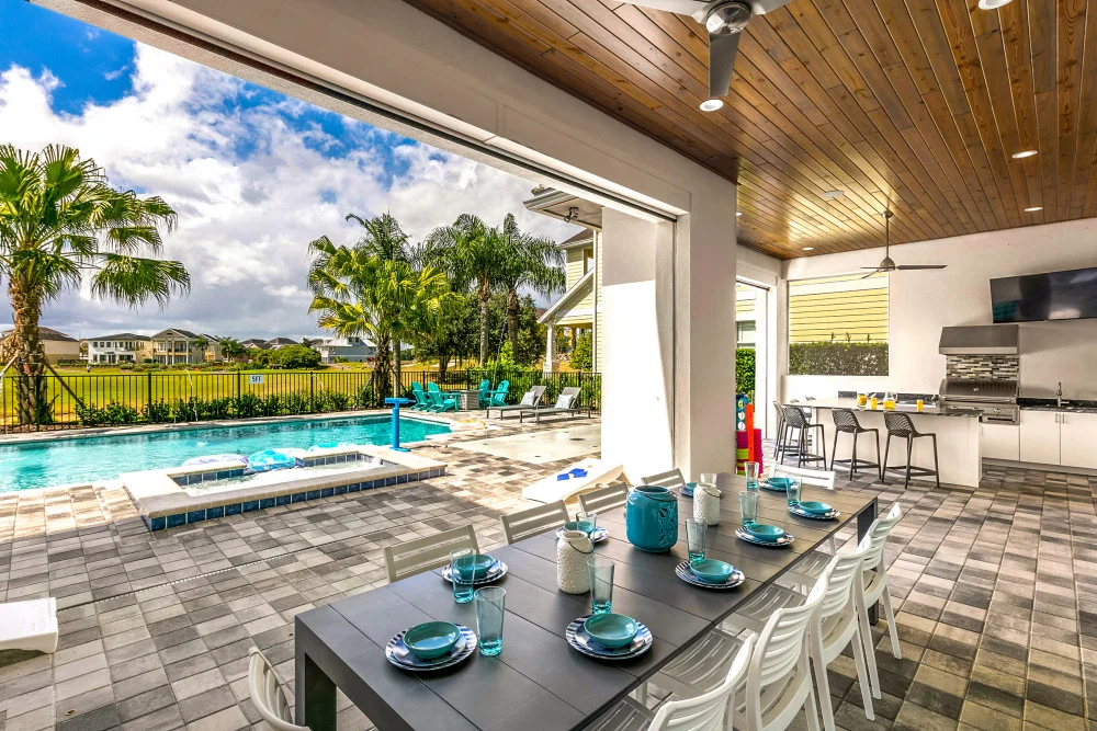 665 Private Pool Area in Reunion Resort Orlando Vacation Home. Keep reading to learn about Themed Vacation Rentals Near Disney World.