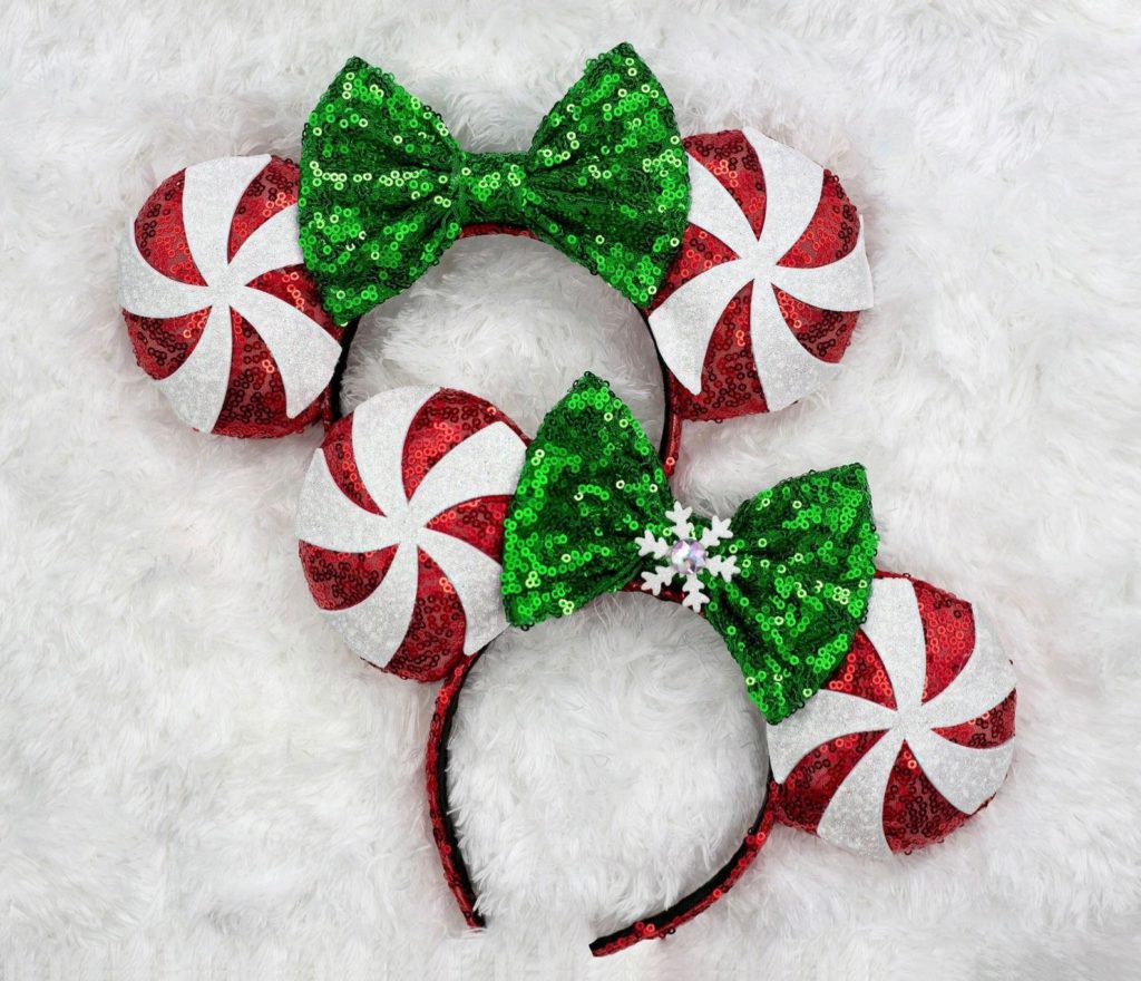 Christmas Minnie Mouse Ears Peppermint Mickey Ears Perfect Disney Gifts for Adults. Keep reading for the best Disney Christmas Ears!