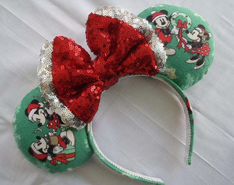 Minnie and Mickey Green Holiday Ears on Etsy. Keep reading to get some of the best Disney gift ideas for adults.