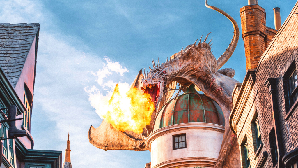 FREE Printable Guide for Planning your Universal Orlando Vacation with Dragon atop Grigotts Bank