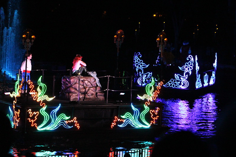 Fantasmic at Disney with Ariel on the Lagoon at Hollywood Studios