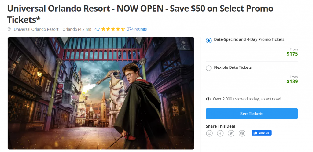 Universal Studios Groupon with Harry Potter Image. Keep reading to get the best Groupon Universal Studios Orlando Deal and Cheap Tickets.