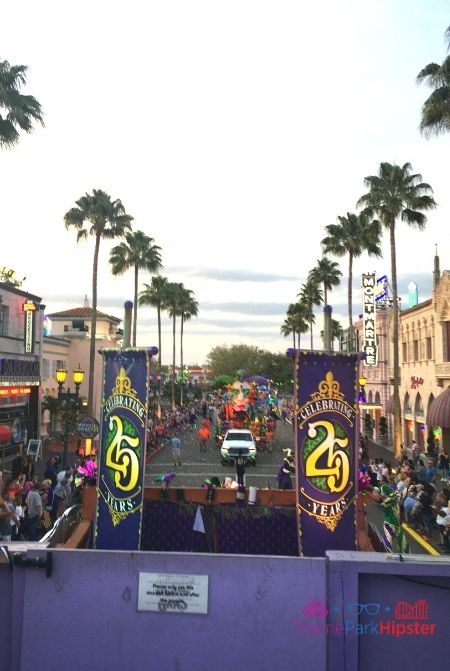 Universal Studios Mardi Gras View of parade from the float