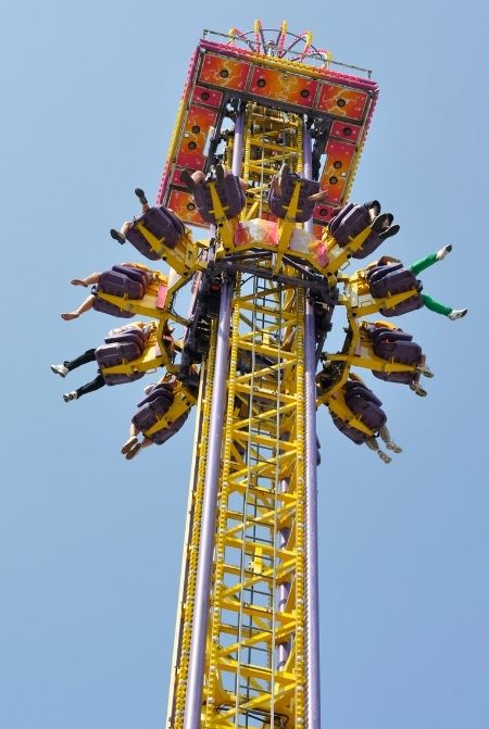 Amusement Park Drop Yellow Tower