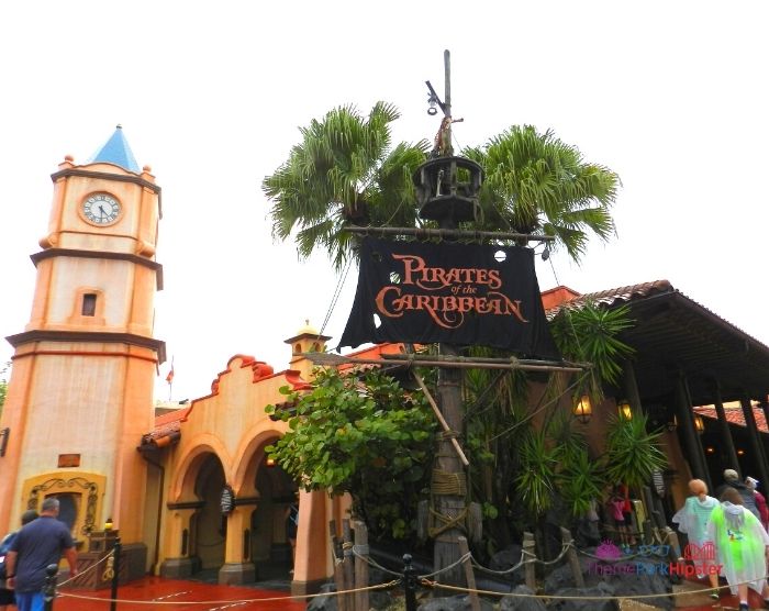 Pirates of Caribbean at Magic Kingdom Entrance. Best movies for Disney World.
