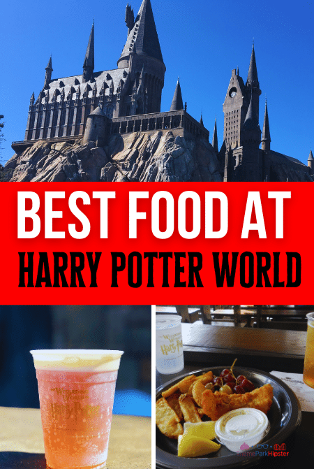 Butterbeer and fish and chips in Wizarding World of Harry Potter