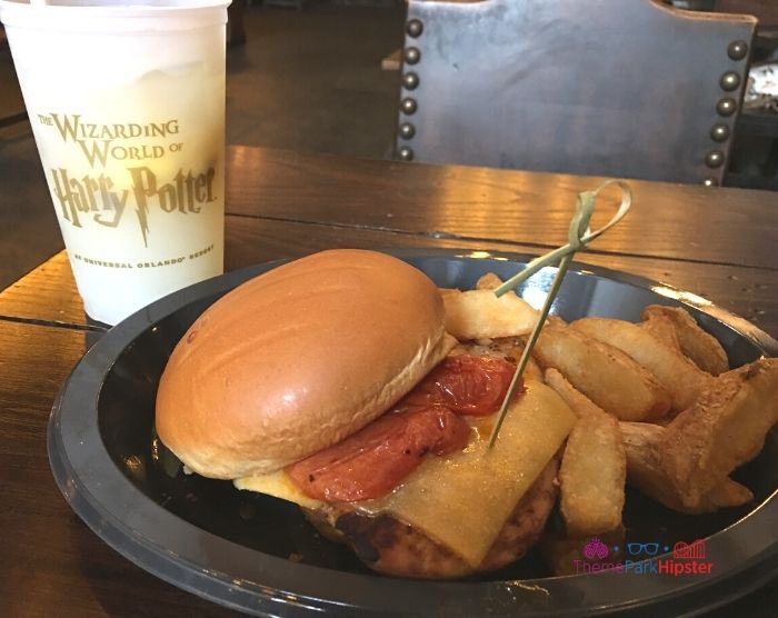 Grill Chicken Sandwich in Leaky Cauldron in Diagon Alley at Harry Potter World Universal. Keep reading for the full Wizarding World of Harry Potter Guide.
