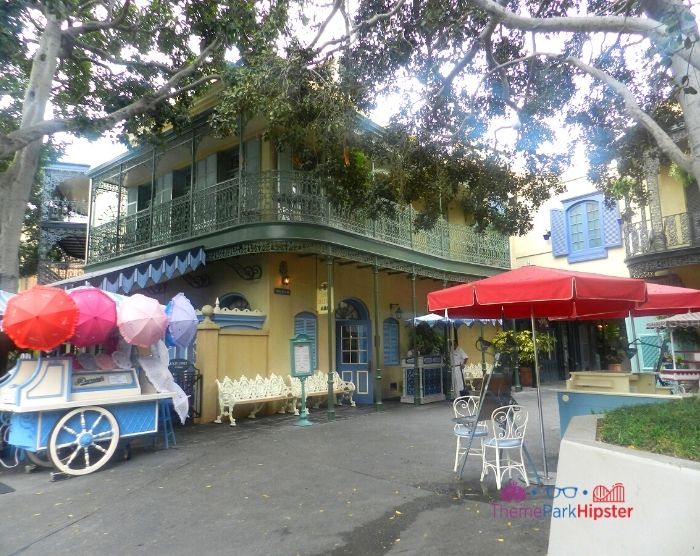 New Orleans Square at Disneyland with carriage cart