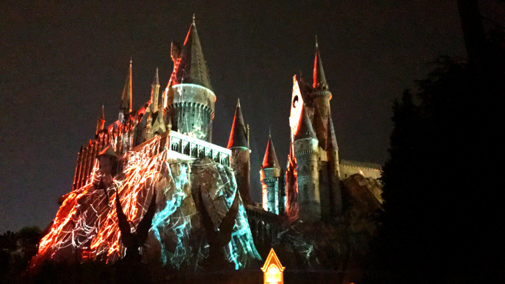 Hogwarts Castle nighttime show