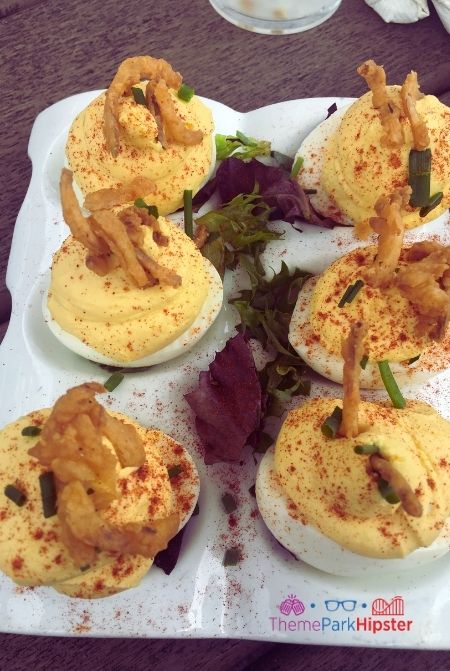 Homecomin Disney Springs Deviled Eggs with Crunchy Onions