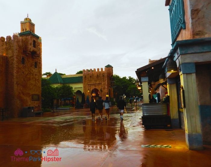 Rainy day in Morocco Pavilion At Epcot Orlando Florida