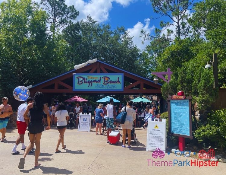 Entrance at Blizzard Beach Water Park. Keep reading to see what's the best Disney water park in our Typhoon Lagoon vs Blizzard Beach guide!