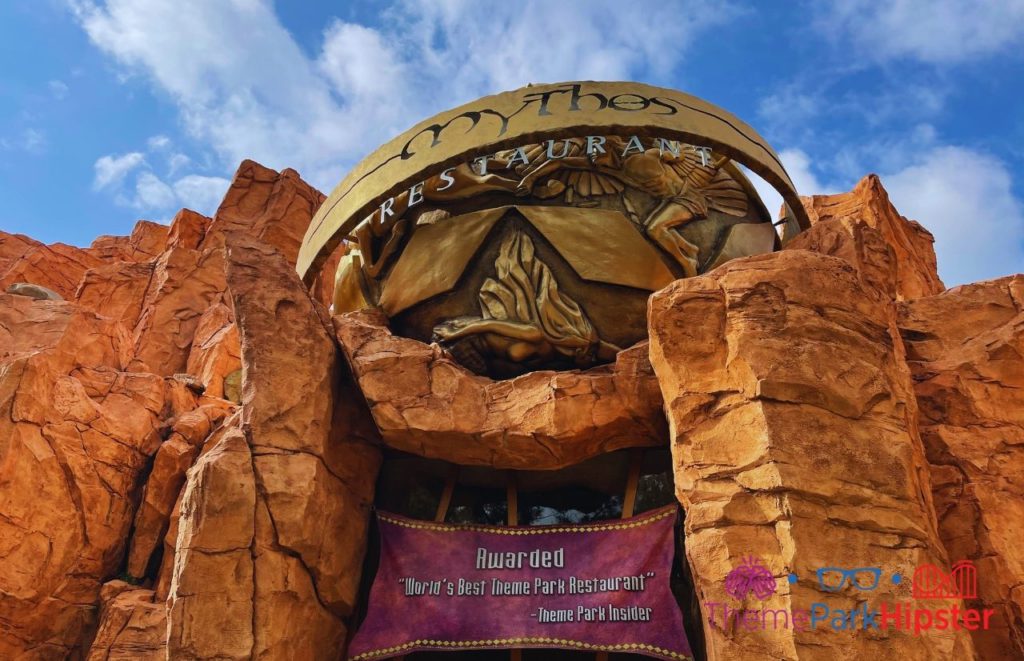 Mythos Restaurant Islands of Adventure Entrance. Keep reading to learn about the best Universal Orlando Resort restaurants for solo travelers.