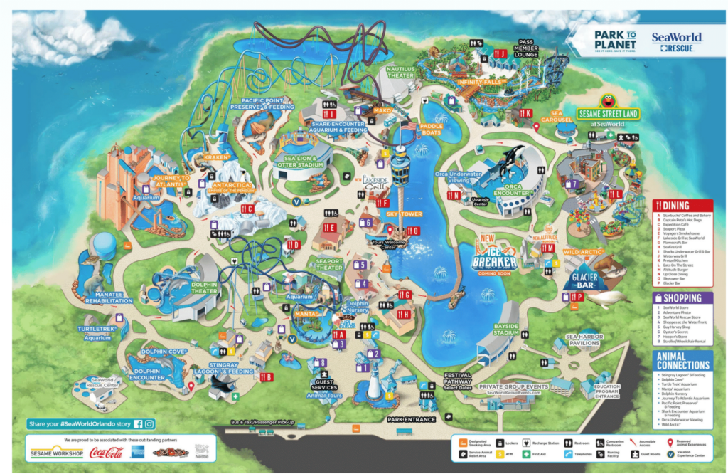 SeaWorld Orlando Map for 2022 and 2023. Keep reading to get the best SeaWorld Orlando tips, secrets and hacks.