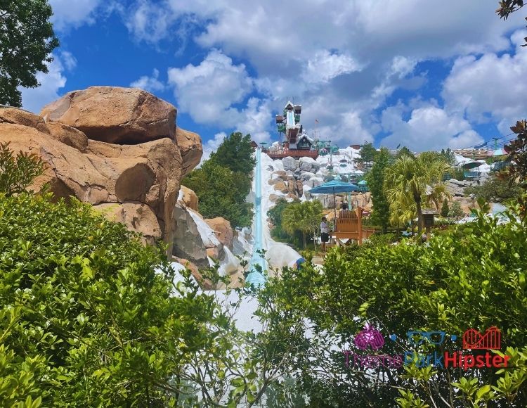 Water slide at Blizzard Beach Water Park. Keep reading to learn how to do Disney World on a Budget for a solo trip.