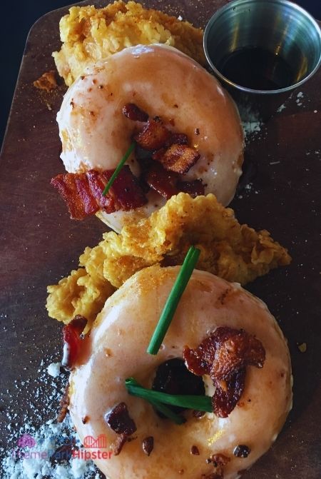 Chicken and Donuts with Bacon House of Blues. Keep reading to learn where to find the best breakfast in Disney Springs.