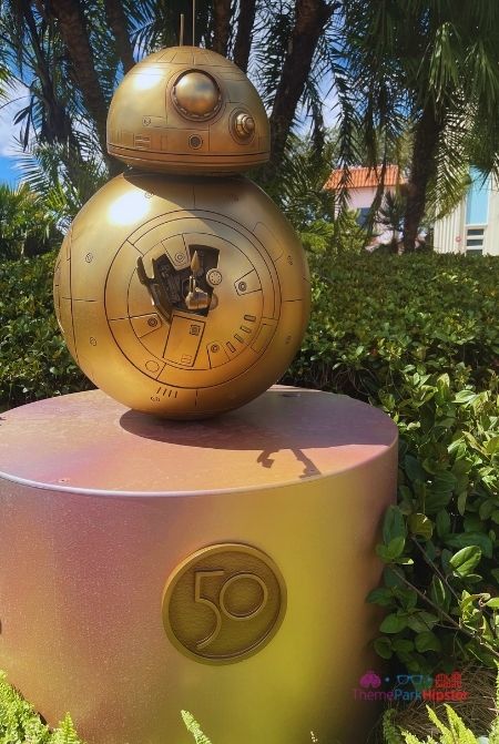 BB8 Star Wars Gold Statue Walt Disney World 50th Anniversary Celebration