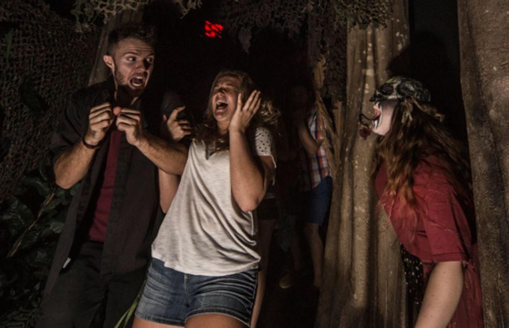 Howl O Scream Death Water Bayou house in Tampa, Florida. Keep reading for more Busch Gardens Howl O Scream tips and survival guide.