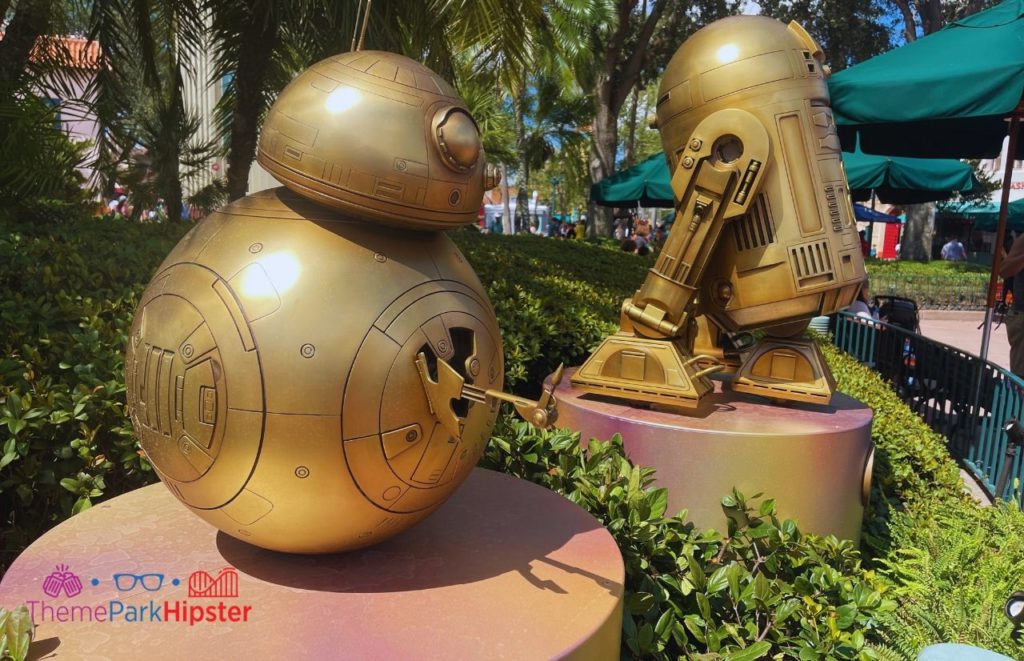 Star Wars Gold Statues Disney World 50th Anniversary Celebration at Hollywood Studios