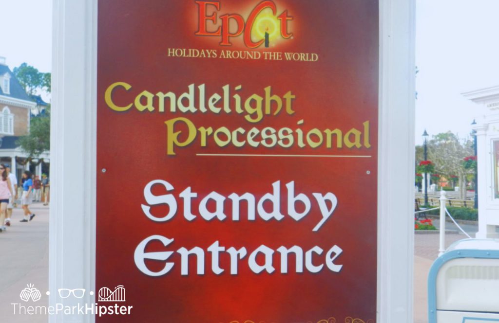 Christmas at Epcot Candlelight Processional Standby Entrance. Keep reading to learn about Epcot International Festival of the Holidays!