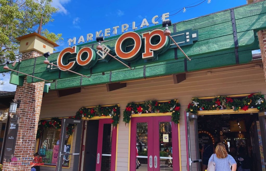 Disney Springs Marketplace Co Op Entrance with Christmas Holiday Decor 2023