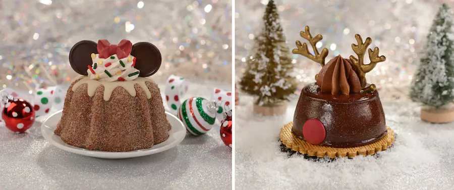 Holiday Minnie Mouse Bundt Cake and Reindeer Mousse at Hollywood Studios in ABC Commissary