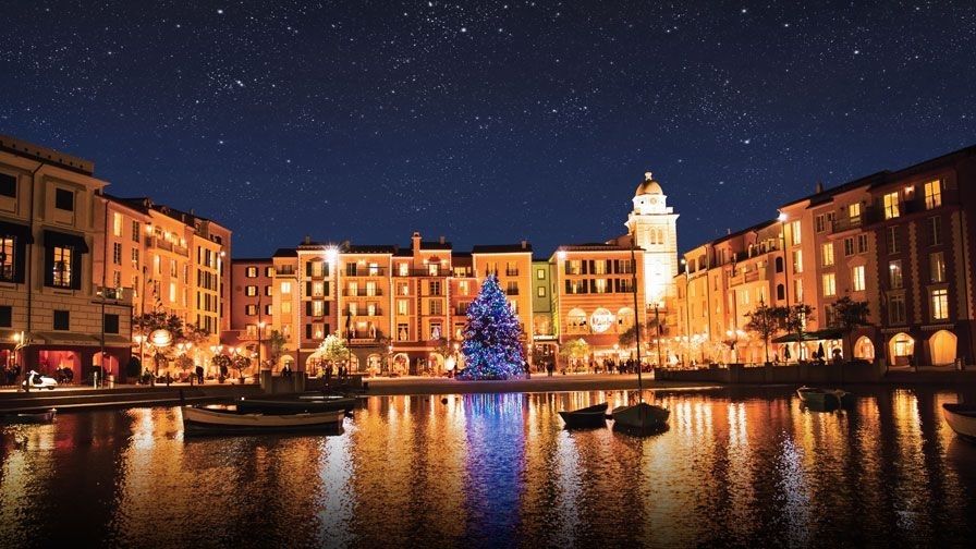 Loews Portofino Bay Resort at Christmas Time Universal Orlando Resort for Thanksgiving Day