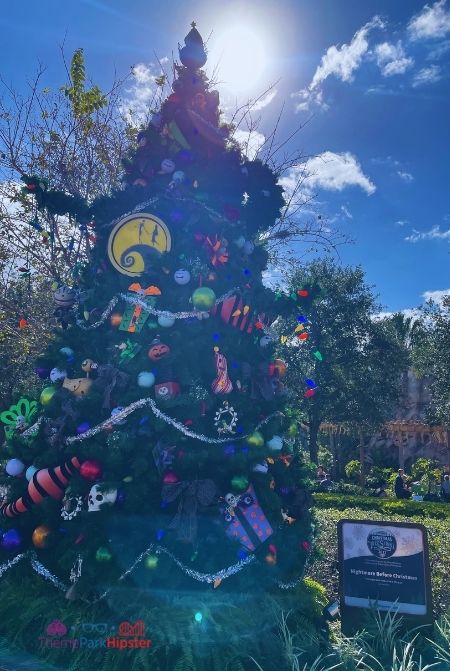 Nightmare Before Christmas Tree on Disney Springs Christmas Tree Trail. Keep reading to learn about the best things to do at Disney World for Christmas.