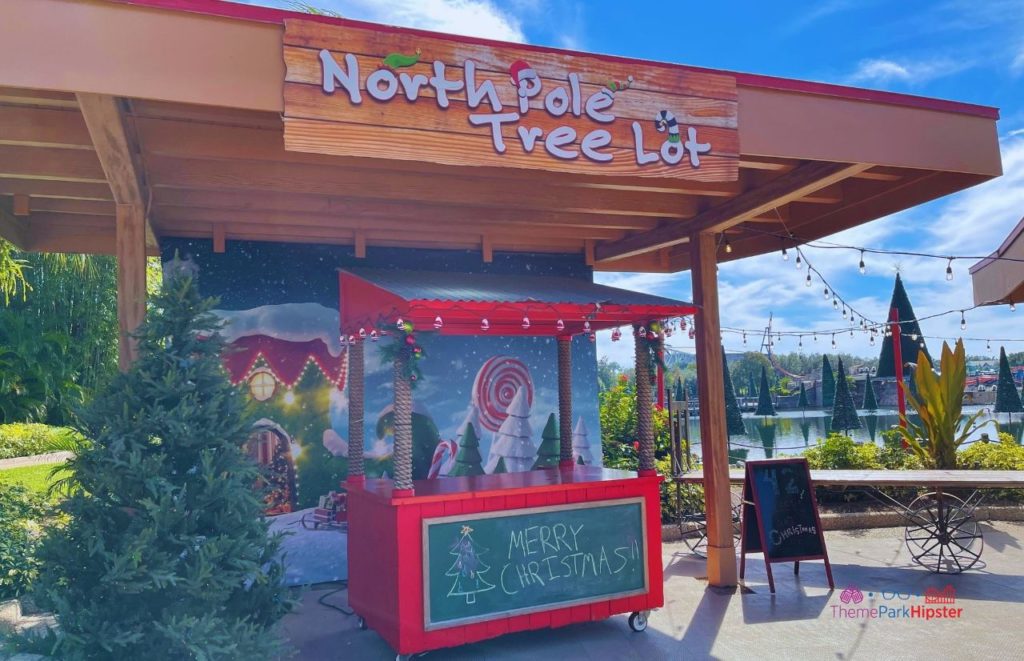 SeaWorld Christmas Celebration North Pole Tree Lot. Keep reading to learn about Christmas at SeaWorld Orlando!