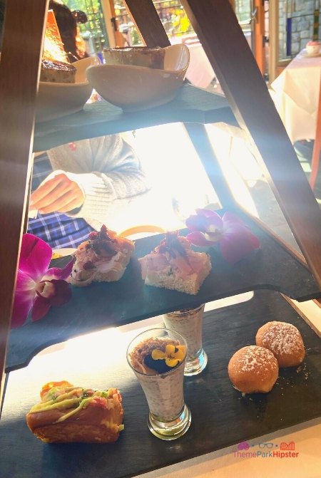 Disney Princess Adventures Breakfast at Disneyland Appetizer Tower Platter with lobster roll parfait mini sandwich