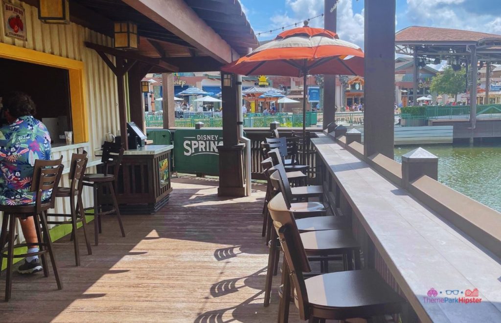 Dockside Margarita Outdoor Seating Area in Disney Springs. Keep reading for the full guide to Dockside Margaritas at Disney Springs.