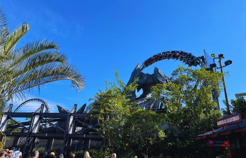VelociCoaster Loop at Universal Islands of Adventure. Keep reading to know where to find cheap tickets for theme parks in Florida.