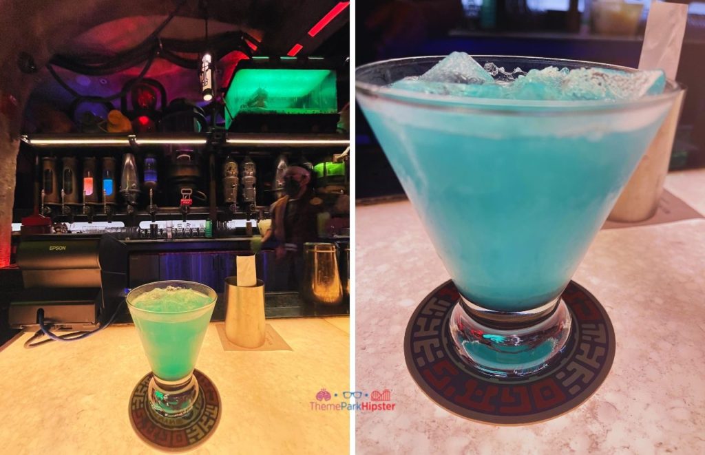 Jedi Mind Trick Drink Disney Hollywood Studios Oga’s Cantina Blue Cocktail. Keep reading to find out what best drinks at Oga's Cantina are in Disney World Hollywood Studios and Disneyland.