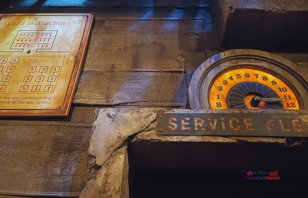 Interior of Disney World Hollywood Studio's Twilight Zone Tower of Terror, showcasing the Loading Service Elevator ride vehicle entrance. If you want to take deep dive into Twilight Zone Tower of Terror: Secrets REVEALED, keep reading!