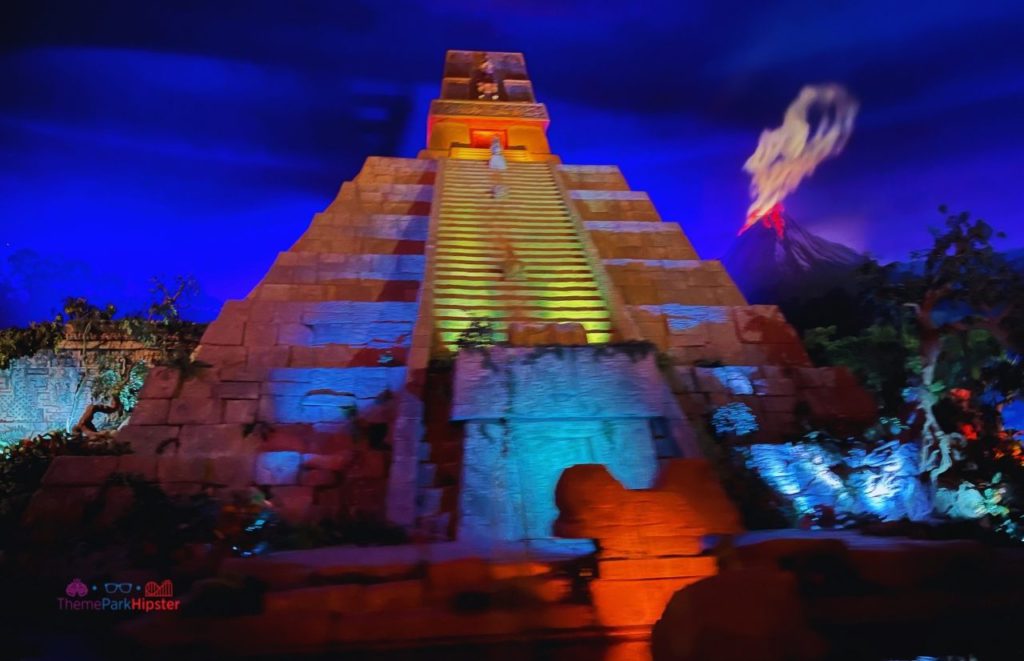 Epcot Mexico Pavilion Three Caballeros Grand Fiesta Tour Pyramid with Smoke