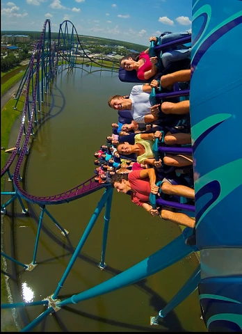 Mako Roller Coaster SeaWorld Orlando going up the hill.