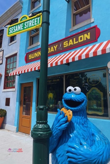 SeaWorld Orlando Cookie Monster Statue in Sesame Street Land. Keep reading to learn where to find cheap SeaWorld Orlando tickets and discount deals.