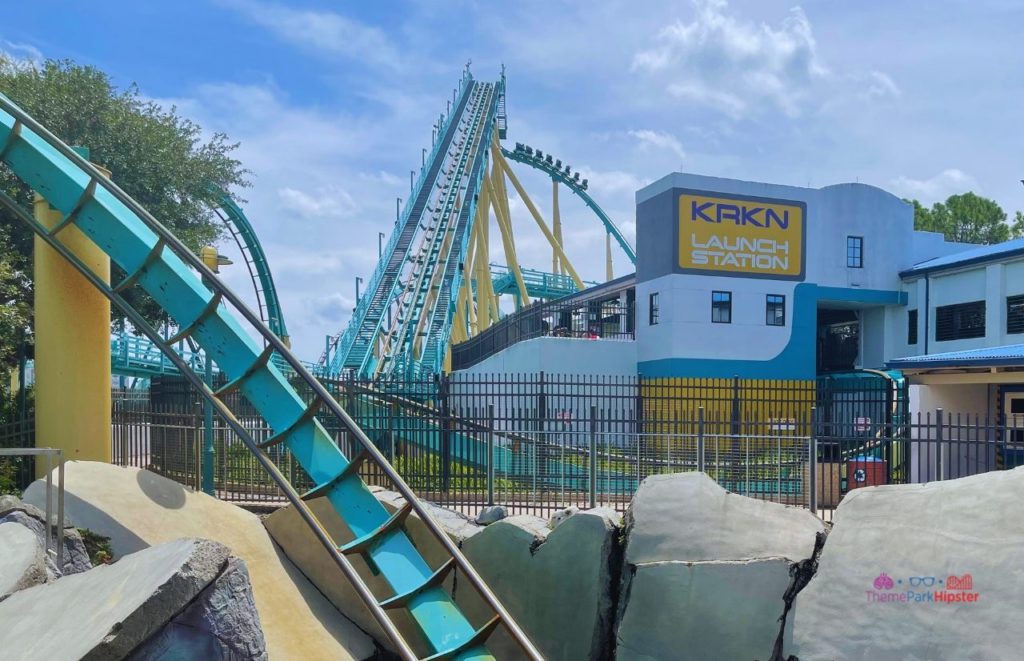 SeaWorld Orlando Kraken Rollercoaster drop