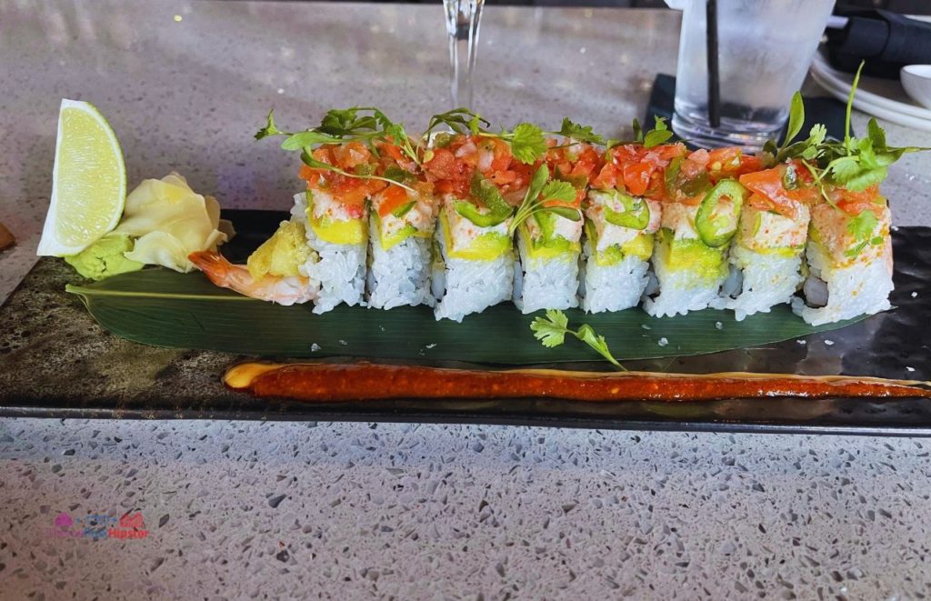 Seito Sushi Corona Roll in Orlando Florida. One of the best restaurants near SeaWorld.