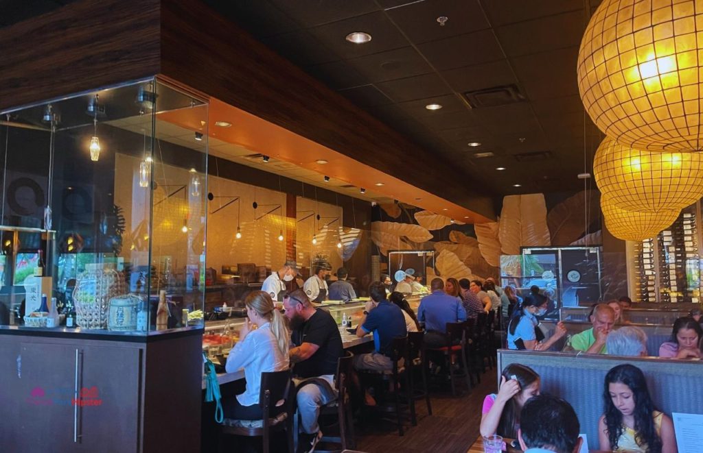 Seito Sushi Seating Area. Keep reading to get the best restaurants near SeaWorld Orlando.