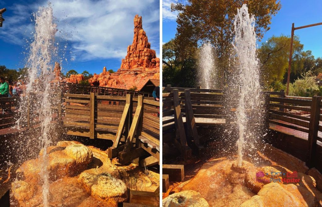Disney Magic Kingdom Geyser in front of Big Thunder Mountain Railroad Frontierland. Best Roller Coasters at Disney World all ranked! Keep reading for the full list of Disney rides.