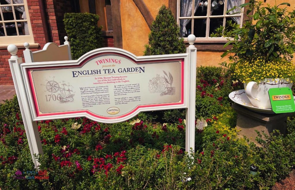 2024 Epcot Flower and Garden Festival English Tea Garden UK Pavilion. Keep reading to learn how to go to Epcot Flower and Garden Festival alone and how to have the perfect solo Disney World trip.